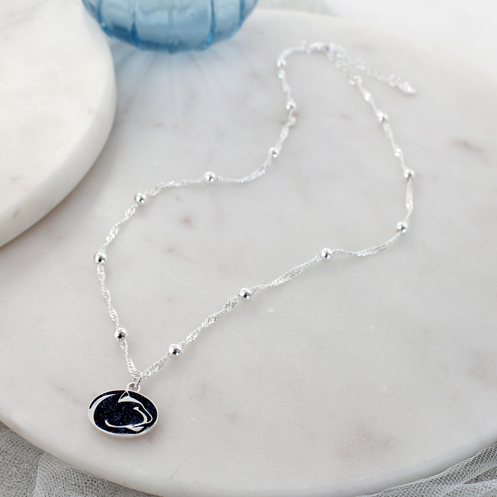 Penn State Glitter Enamel Logo Necklace