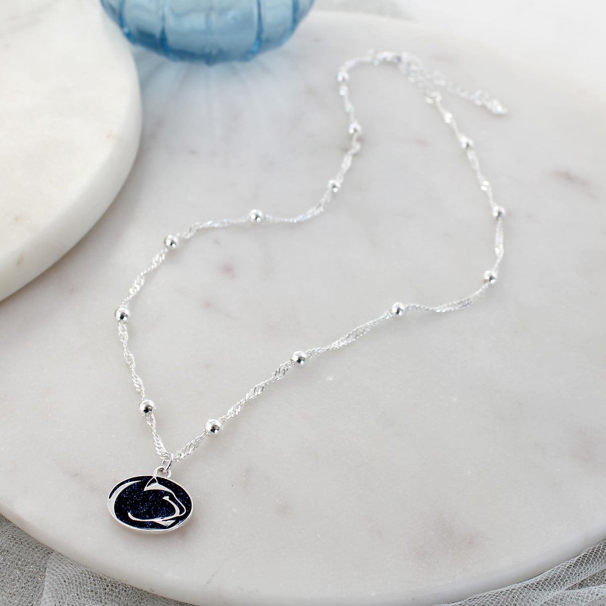 Penn State Glitter Enamel Logo Necklace
