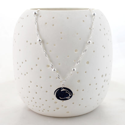 Penn State Glitter Enamel Logo Necklace