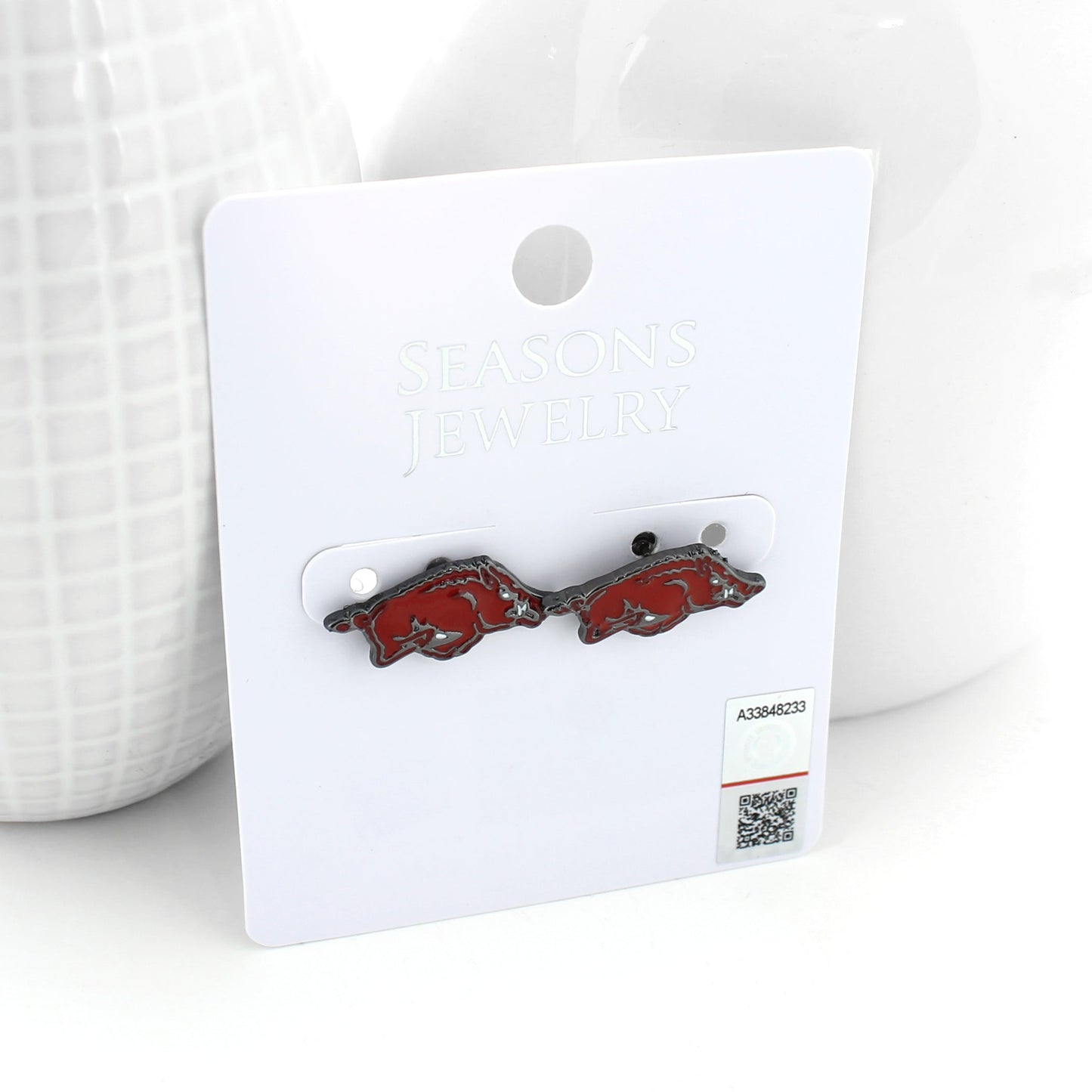 Arkansas Enamel Logo Stud Earrings