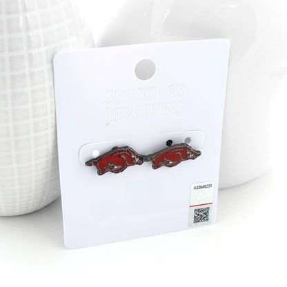 Arkansas Enamel Logo Stud Earrings