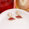 Arkansas Gold Huggie Hoop Earrings w/Enamel Logo