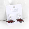 Arkansas Glitter Enamel Logo Huggie Hoop Earrings