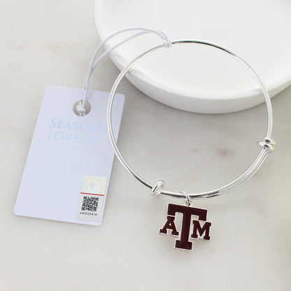 Texas A&M Enamel Logo Wire Bracelet