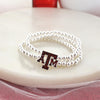 Texas A&M Glitter Enamel Logo Stretch Bracelet Set