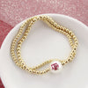 Texas A&M Gold & Pearl Logo Stretch Bracelet Set