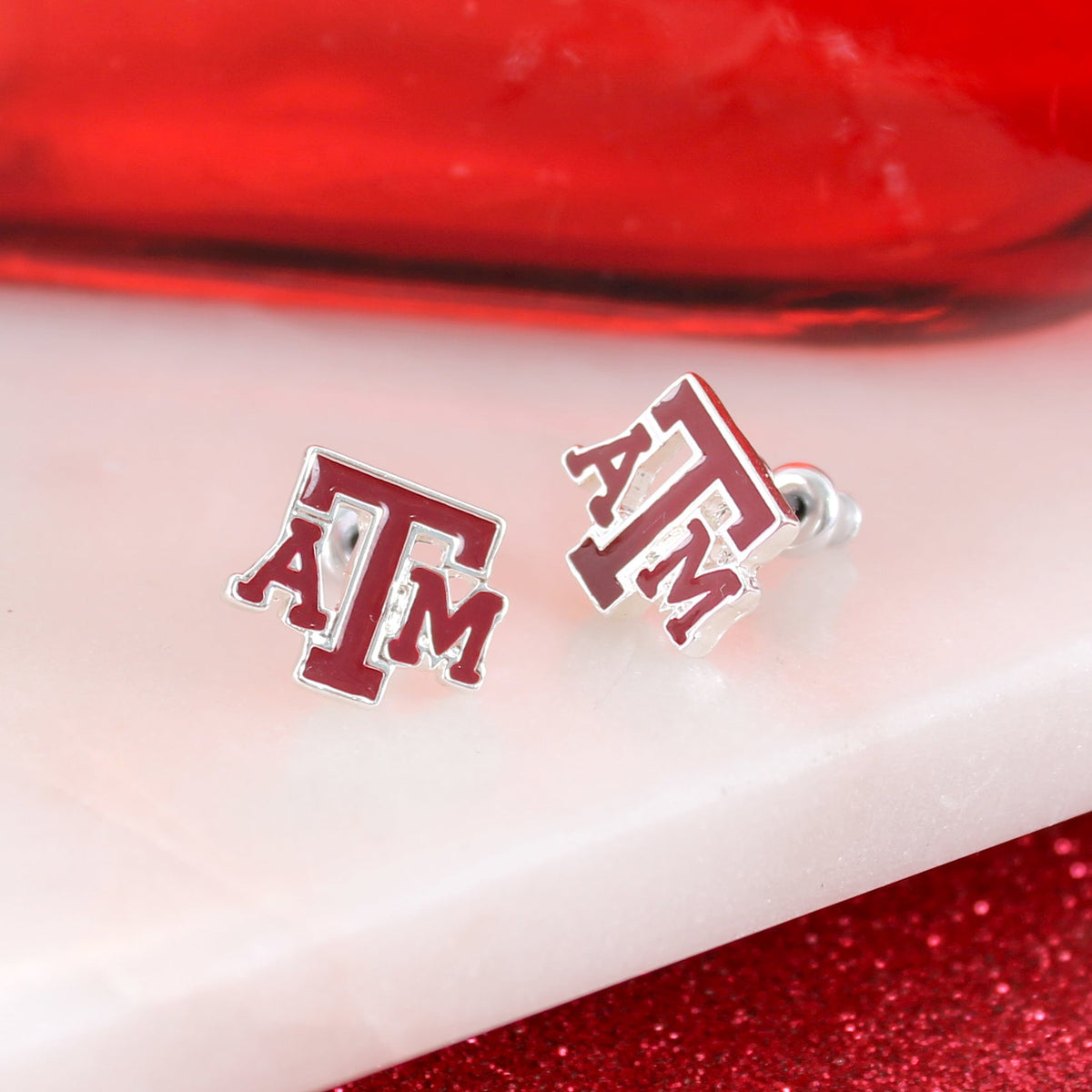 Texas A&M Enamel Logo Stud Earrings