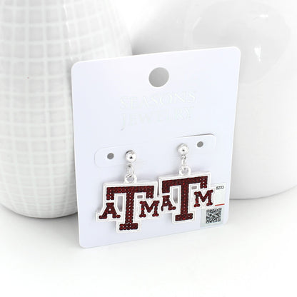 Texas A&M Crystal Logo Earrings