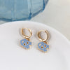 North Carolina Gold Huggie Hoop Earrings w/Enamel Logo