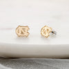 North Carolina Shiny Gold Logo Stud Earrings