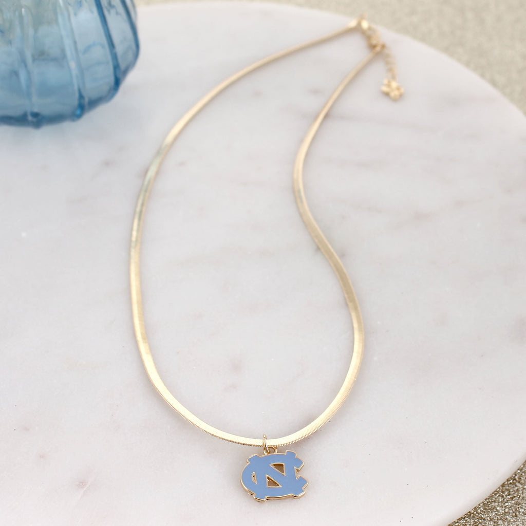 North Carolina Gold & Enamel Logo Necklace