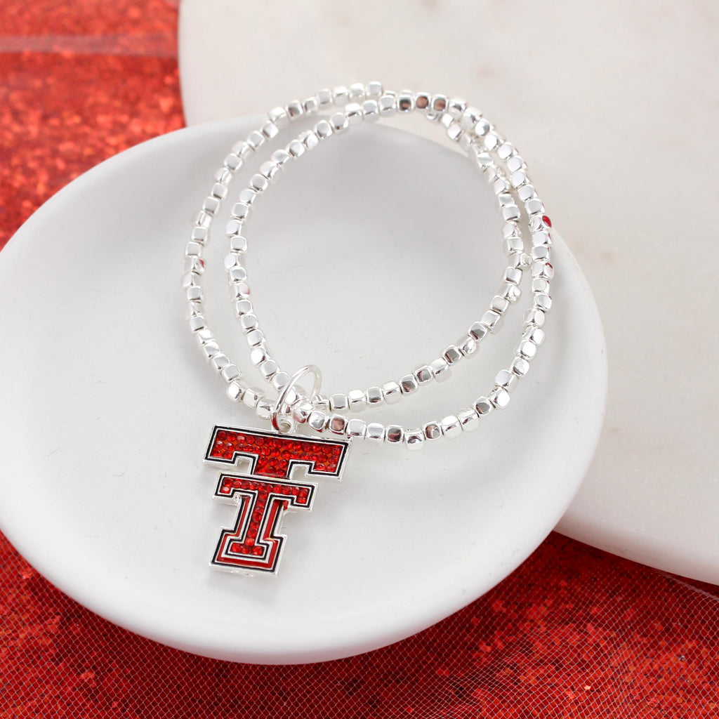 Texas Tech Crystal Logo Stretch Bracelet