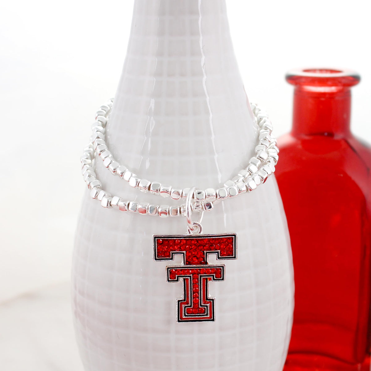 Texas Tech Crystal Logo Stretch Bracelet
