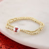 Texas Tech Gold & Pearl Logo Stretch Bracelet Set