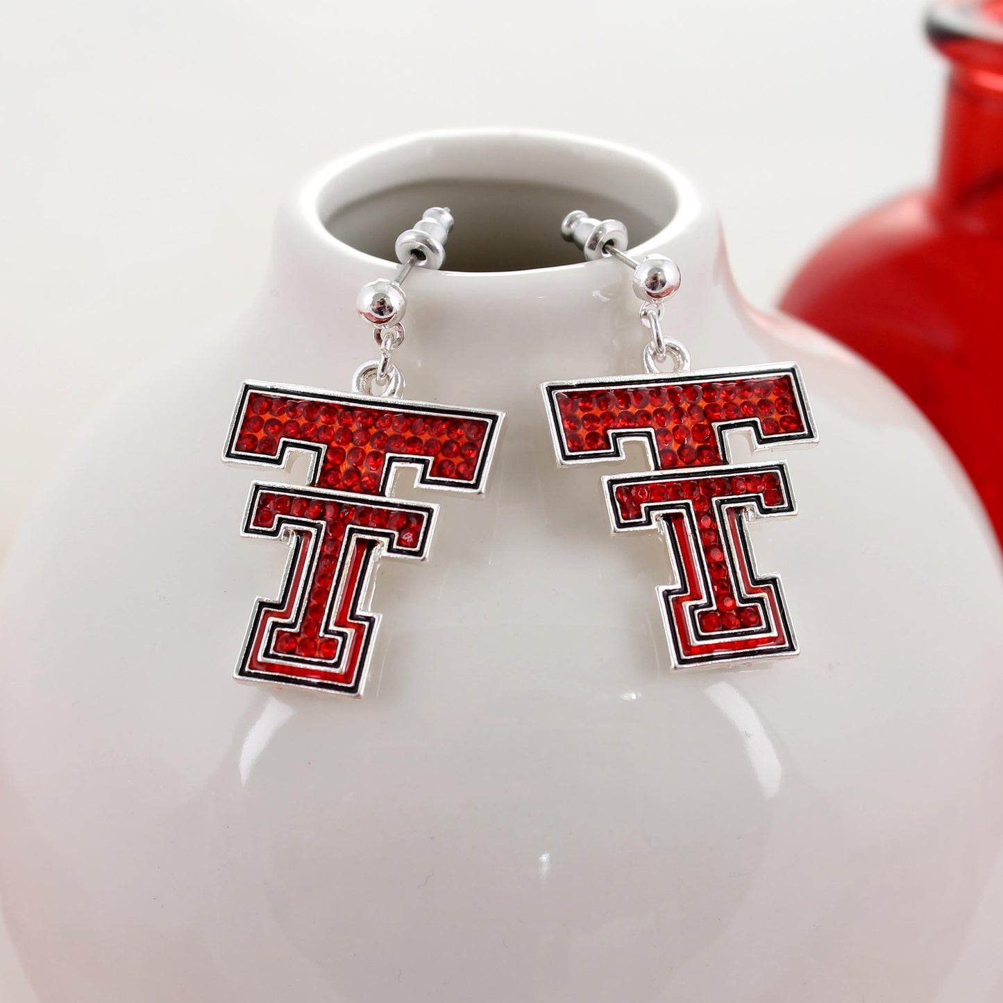 Texas Tech Crystal Logo Earrings