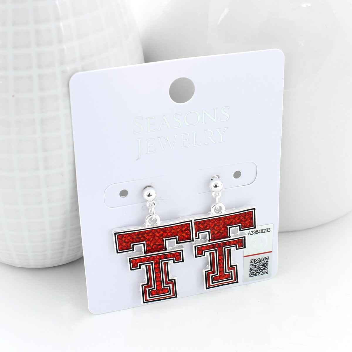 Texas Tech Crystal Logo Earrings