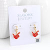 Texas Tech Huggie Hoop Earrings w/ Enamel Logo