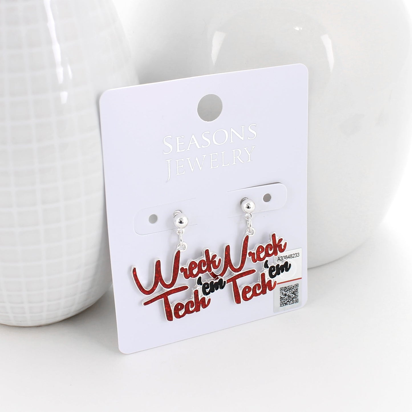 Texas Tech Slogan Earrings