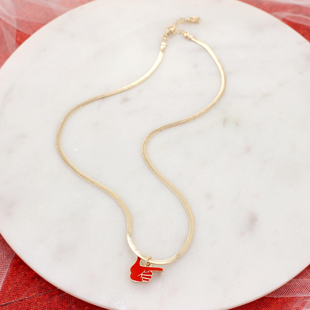 18” Texas Tech Gold & Enamel Logo Necklace