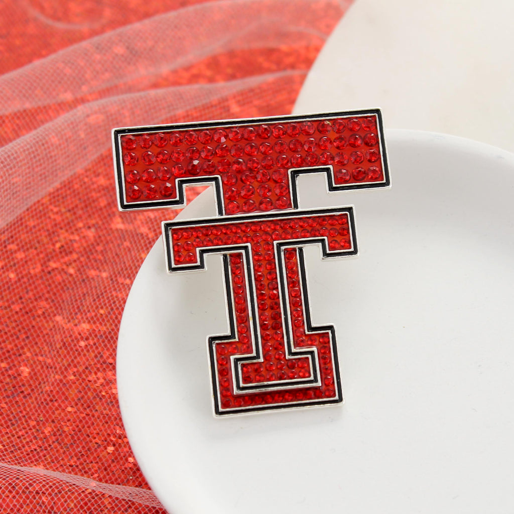 Texas Tech Crystal Logo Pin
