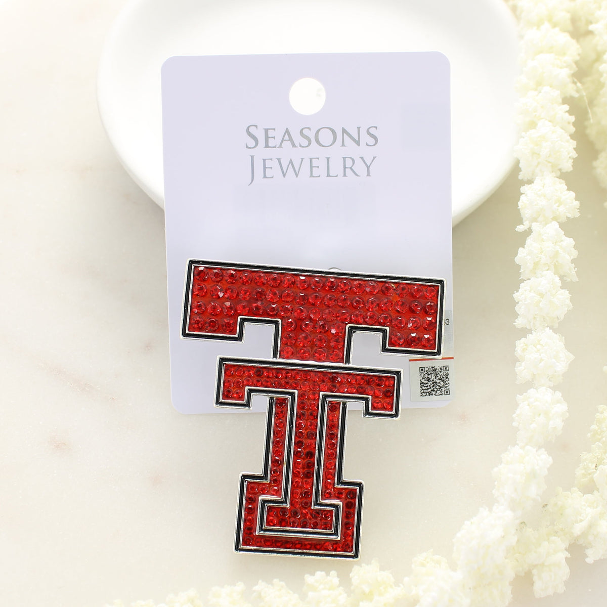 Texas Tech Crystal Logo Pin