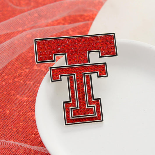 Texas Tech Crystal Logo Convertible Pin/Pendant