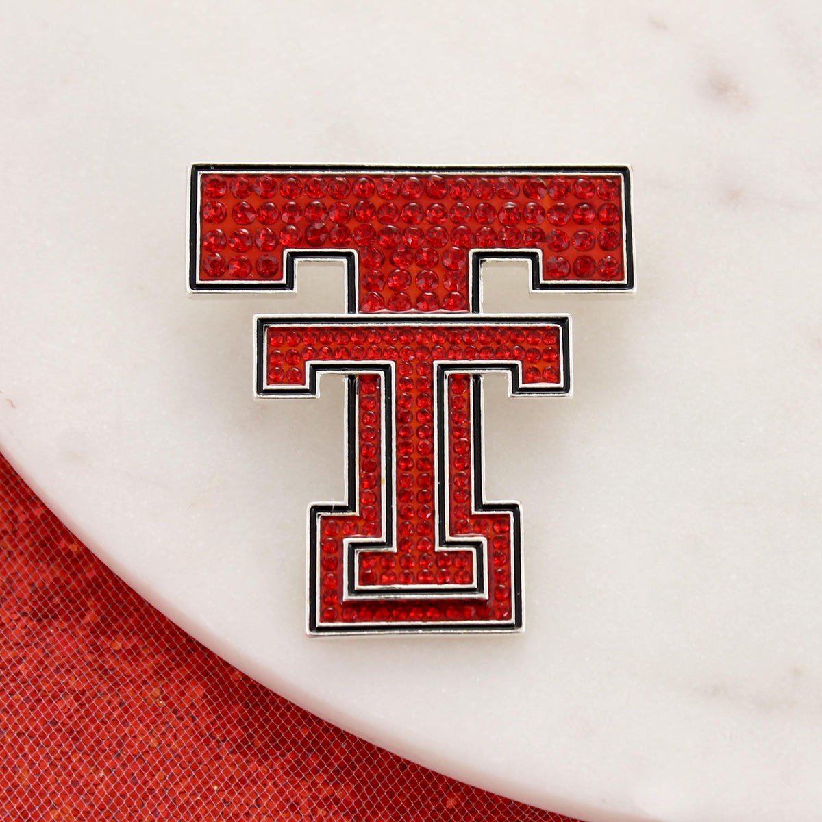 Texas Tech Crystal Logo Convertible Pin/Pendant