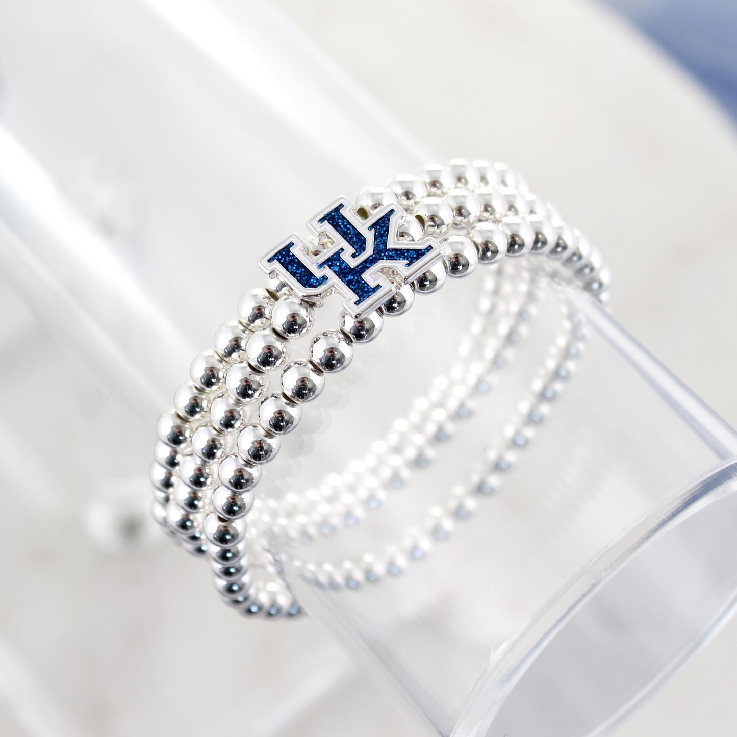 Kentucky Glitter Enamel Logo Stretch Bracelet Set