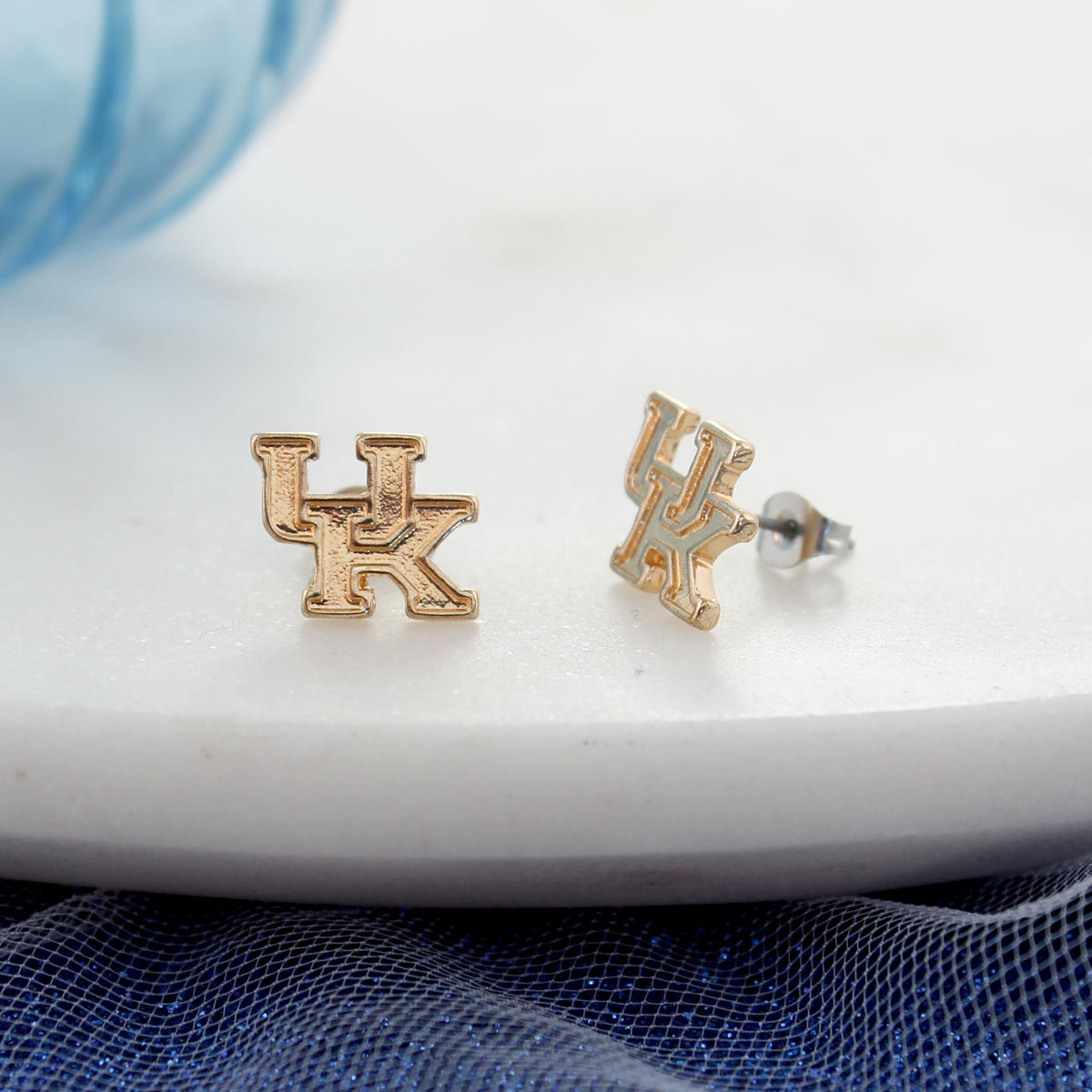 Kentucky Shiny Gold Logo Stud Earrings