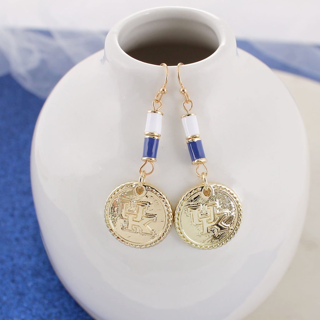 Kentucky Gold & Tube Bead Earrings