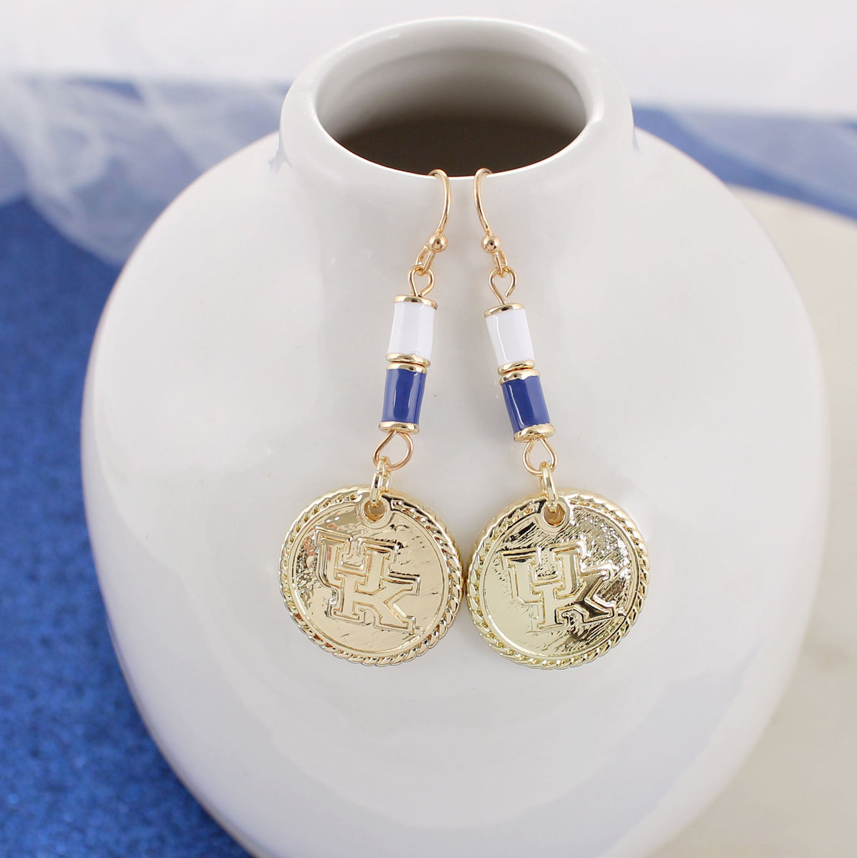 Kentucky Gold & Tube Bead Earrings