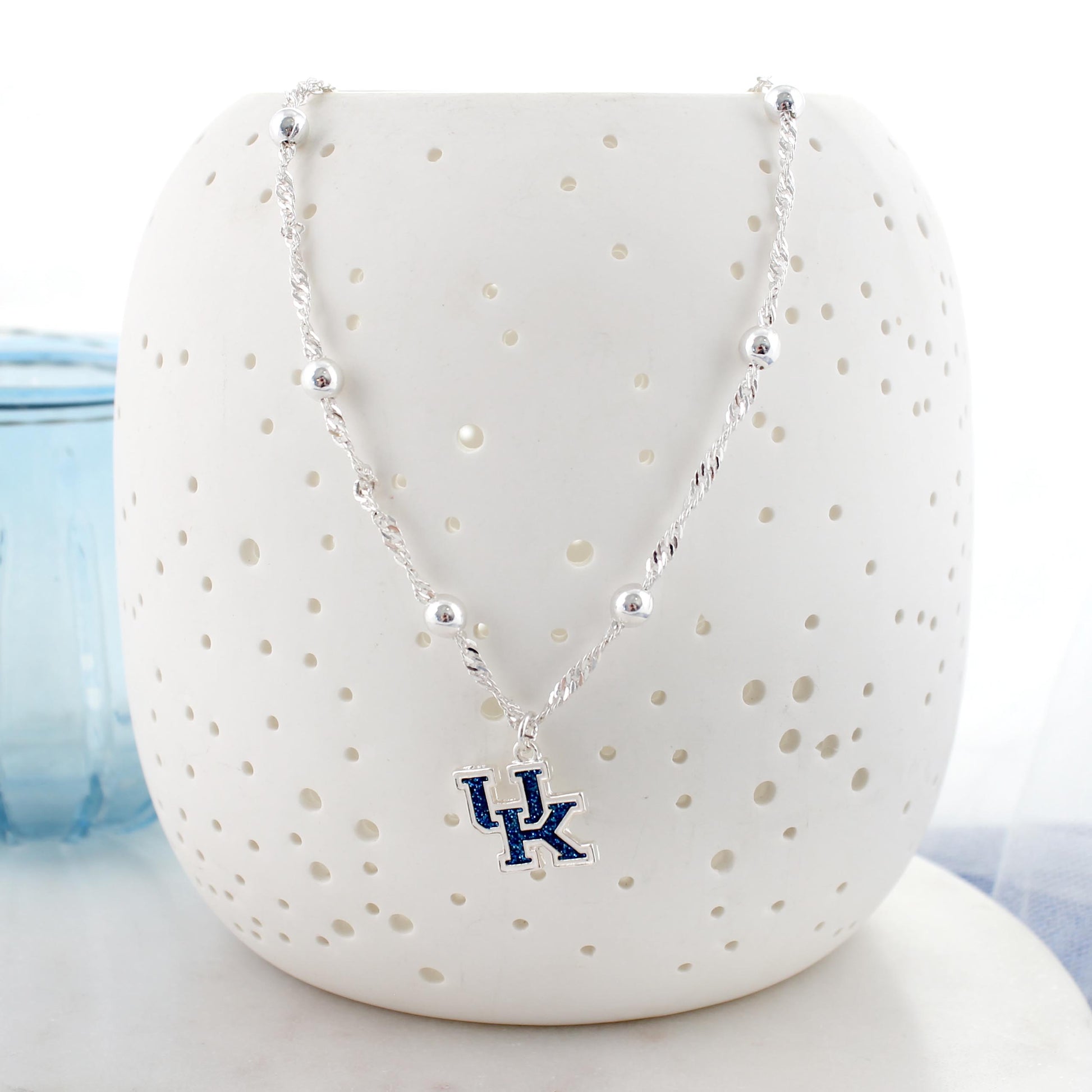 Kentucky Glitter Enamel Logo Necklace