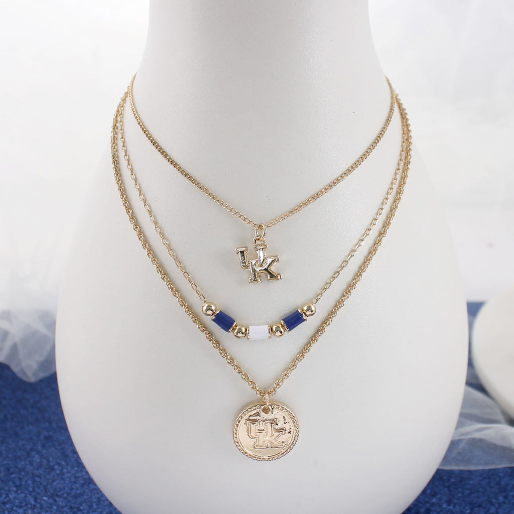 Kentucky Gold & Tube Bead Trio Necklace Set