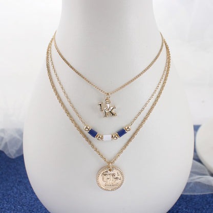 Kentucky Gold & Tube Bead Trio Necklace Set