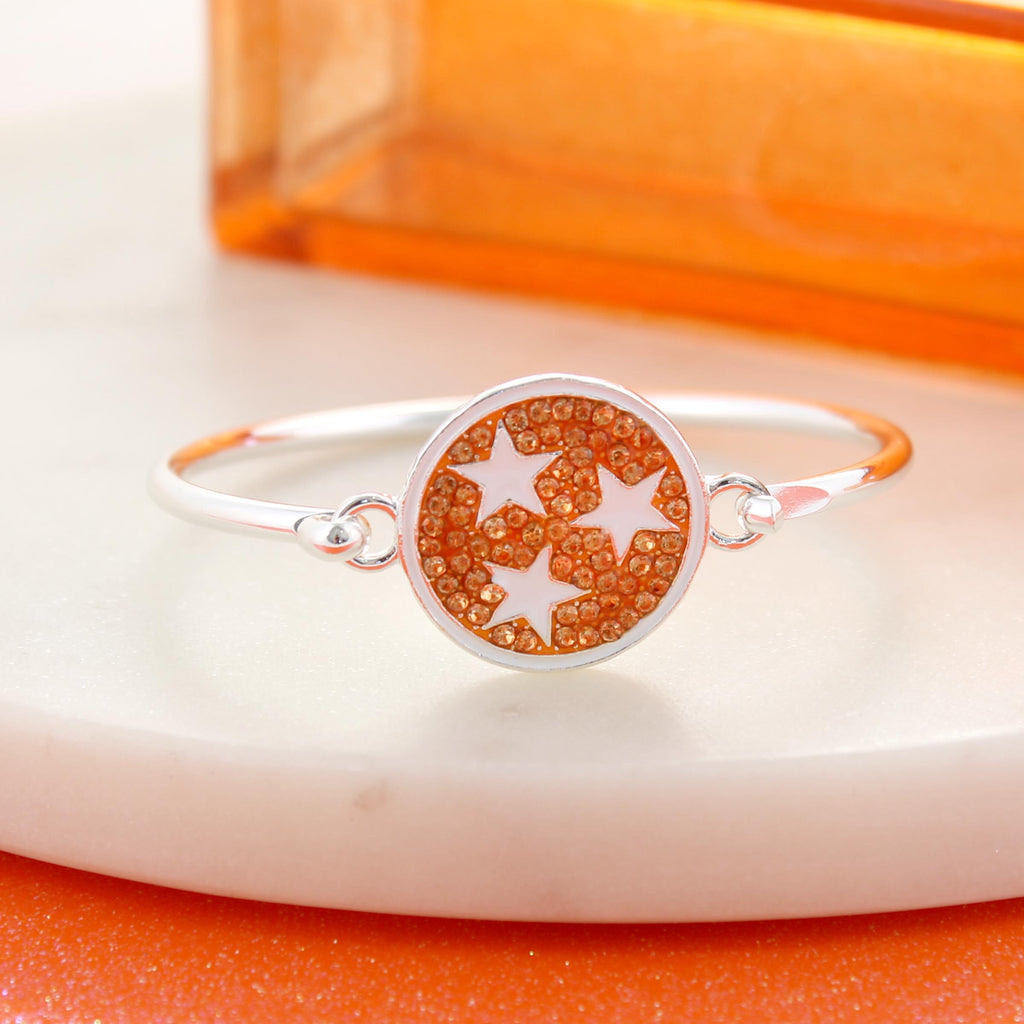 Tennessee Tri-Star Crystal Logo Cuff Bracelet