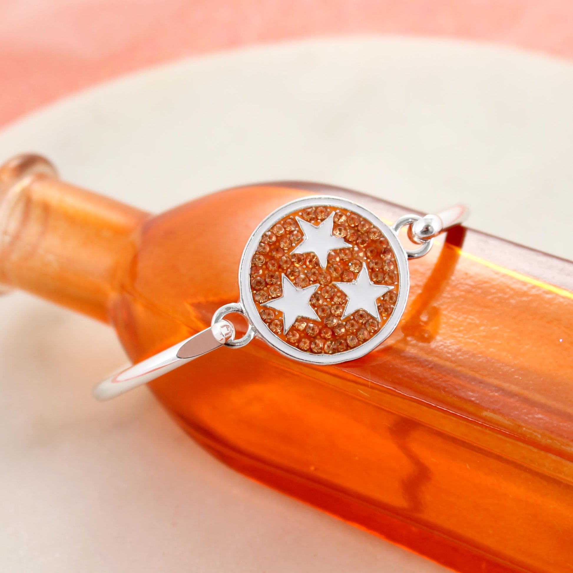 Tennessee Tri-Star Crystal Logo Cuff Bracelet
