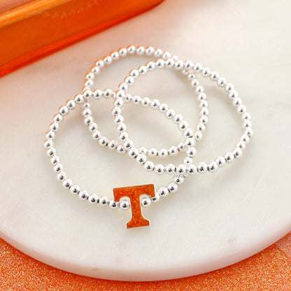 Tennessee Glitter Enamel Logo Stretch Bracelet Set