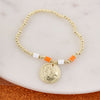 Tennessee Gold & Tube Bead Stretch Bracelet