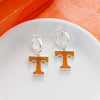 Tennessee Glitter Enamel Logo Huggie Hoop Earrings