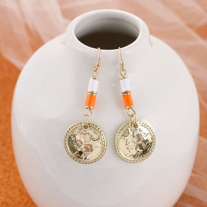 Tennessee Gold & Tube Bead Earrings