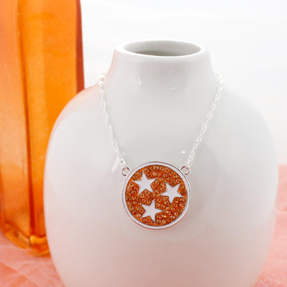 Tennessee Tri-Star Crystal Logo Necklace