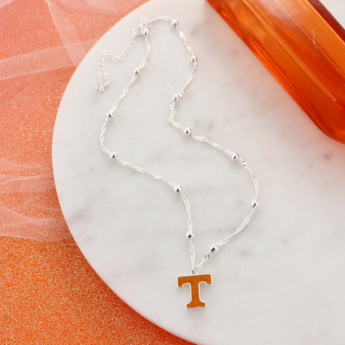 Tennessee Glitter Enamel Logo Necklace