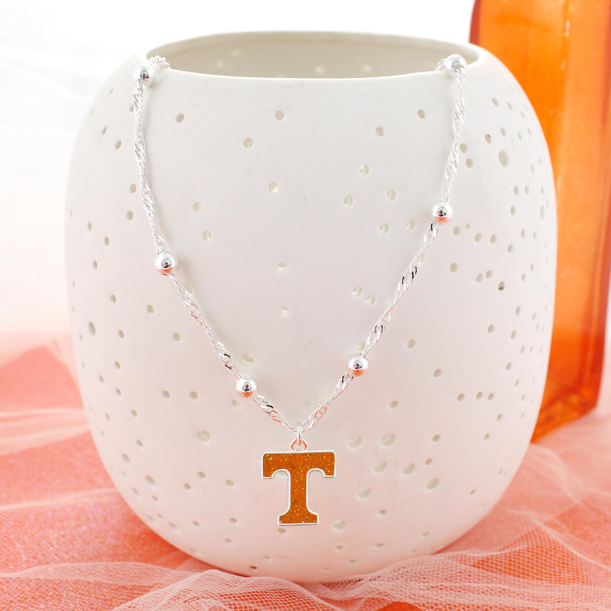 Tennessee Glitter Enamel Logo Necklace