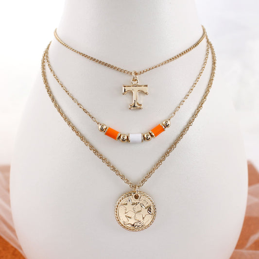 Tennessee Gold & Tube Bead Trio Necklace Set