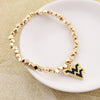West Virginia Gold Stretch Bracelet w/Enamel Logo