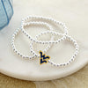 West Virginia Glitter Enamel Logo Stretch Bracelet Set