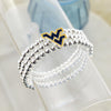 West Virginia Glitter Enamel Logo Stretch Bracelet Set