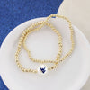 West Virginia Gold & Pearl Logo Stretch Bracelet Set