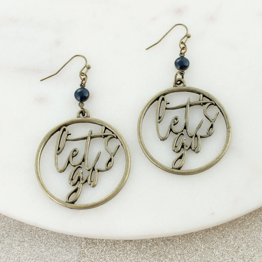 West Virginia Vintage Style Cutout Slogan Earrings