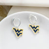 West Virginia Glitter Enamel Logo Huggie Hoop Earrings